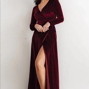 Baltic Born | Velvet Maxi Wrap Dress